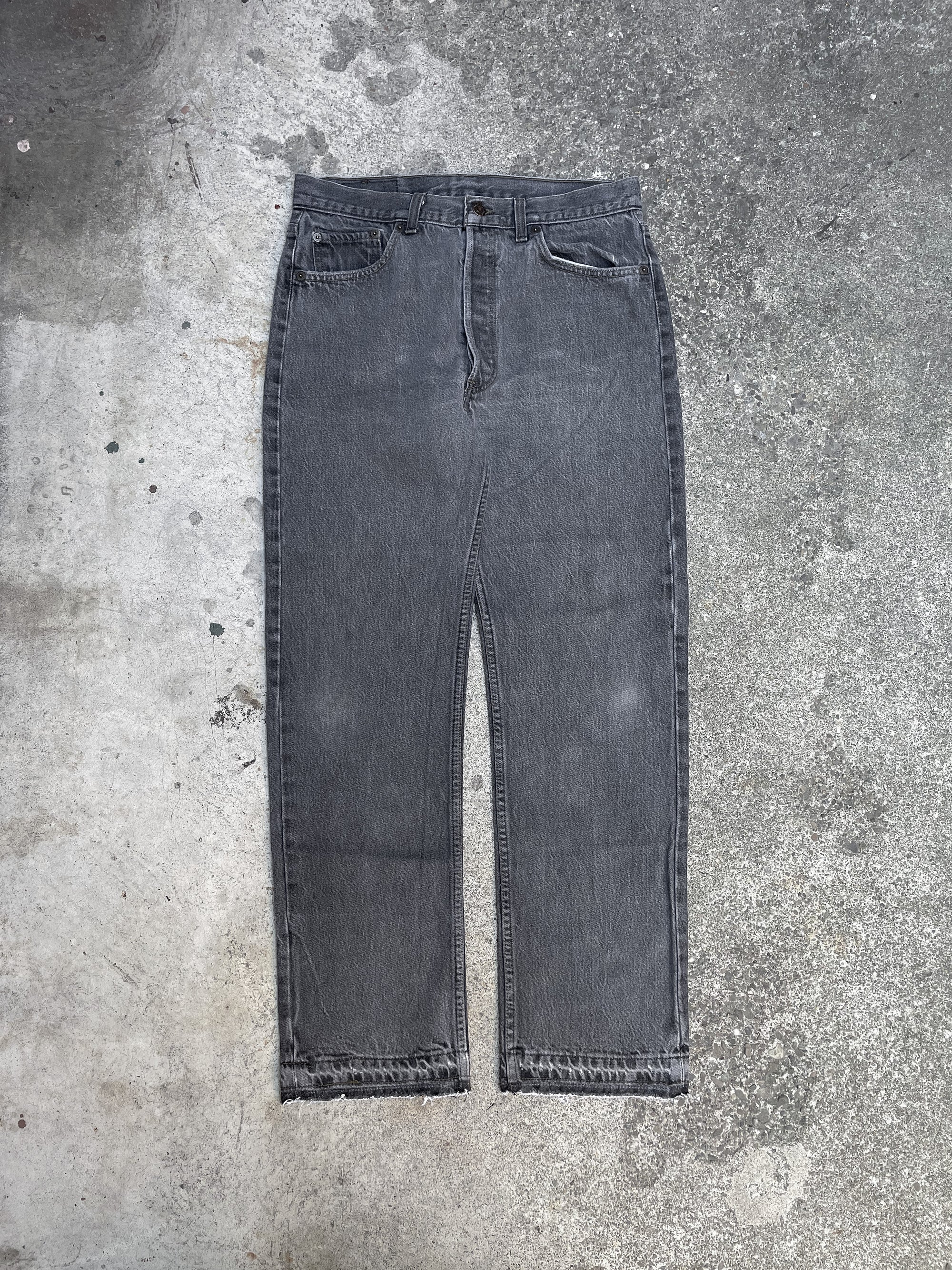 1980s/90s Levis Faded Grey 501 Released Hem (31X29)