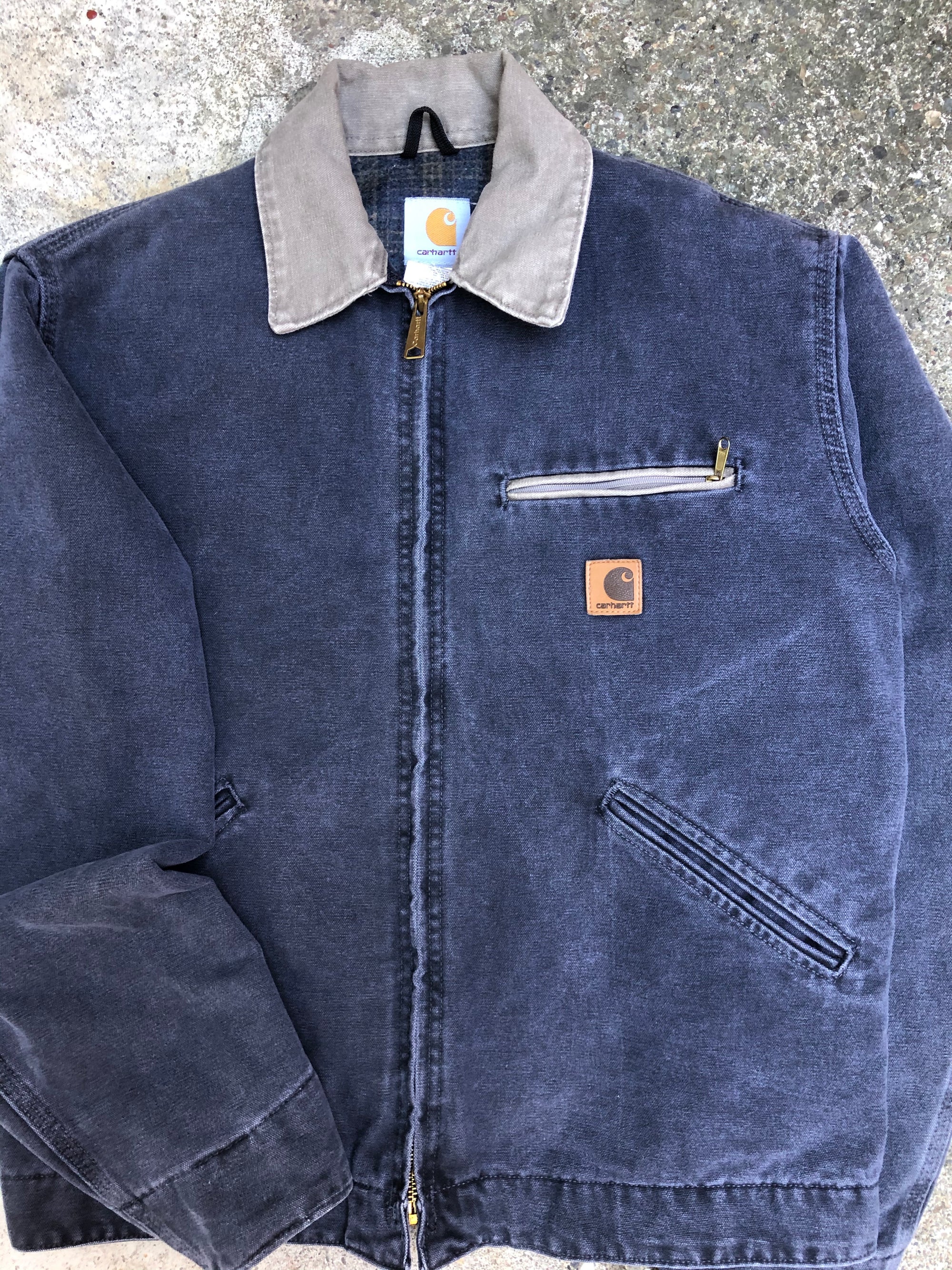 1990s Carhartt Petrol Blue Lined Work Jacket (M)