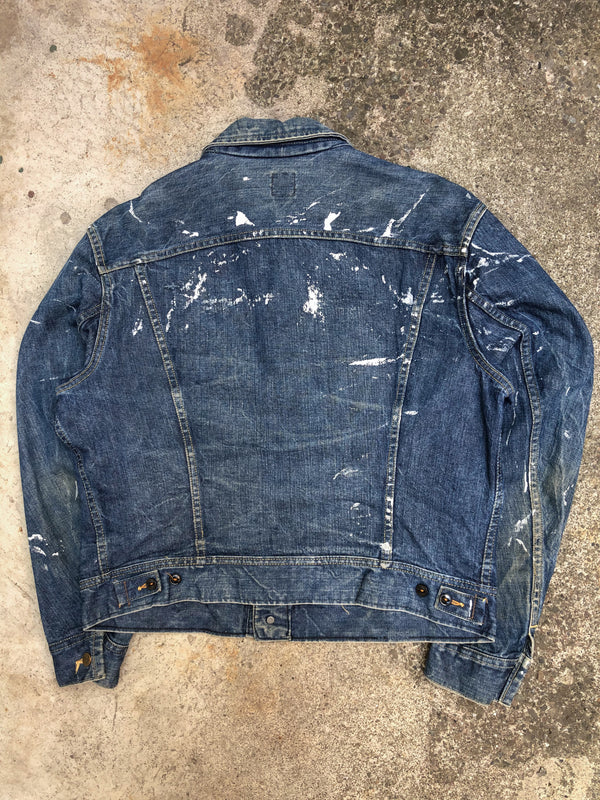 1970s Lee Painted Work In Blue Denim Jacket