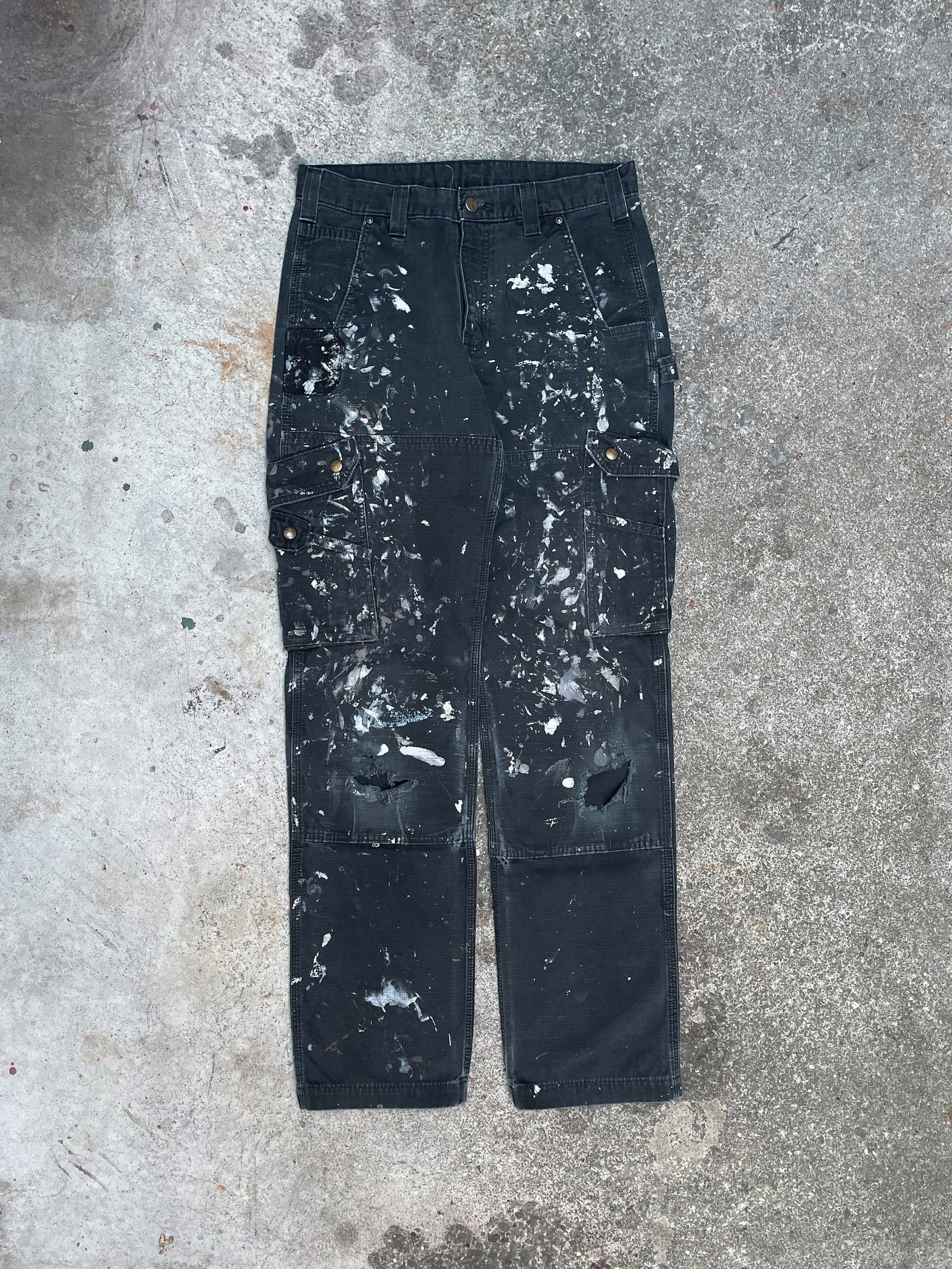 Carhartt B342 Painted Black Ripstop Cargo Pants (31X33)