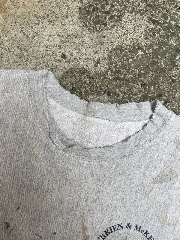 1990s Distressed Painted “O’Brien & McKenney Contracting” Sweatshirt