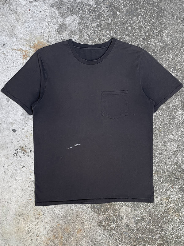 Vintage Faded Black Single Stitched Pocket Tee (M)