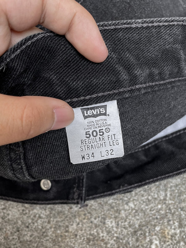 Vintage Levi’s Black 505 Released Hem (33X32)