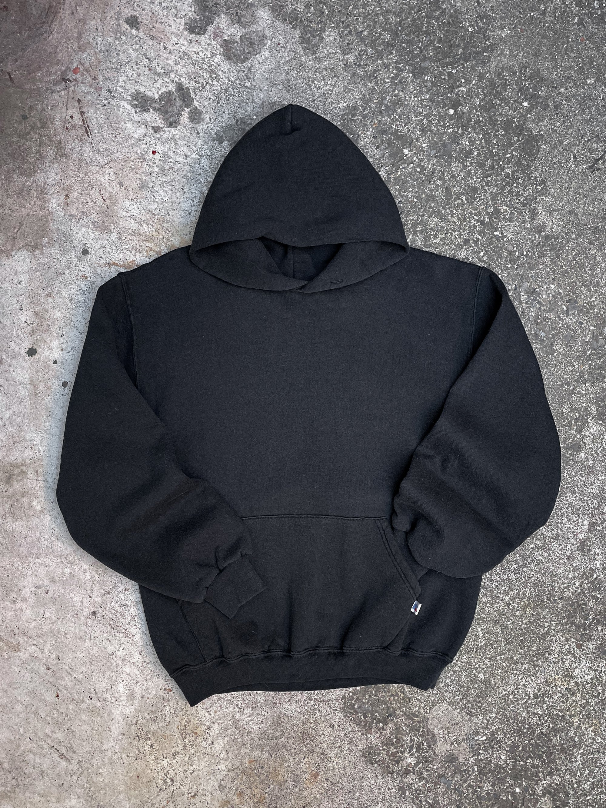 Vintage Russell Faded Black Blank Hoodie