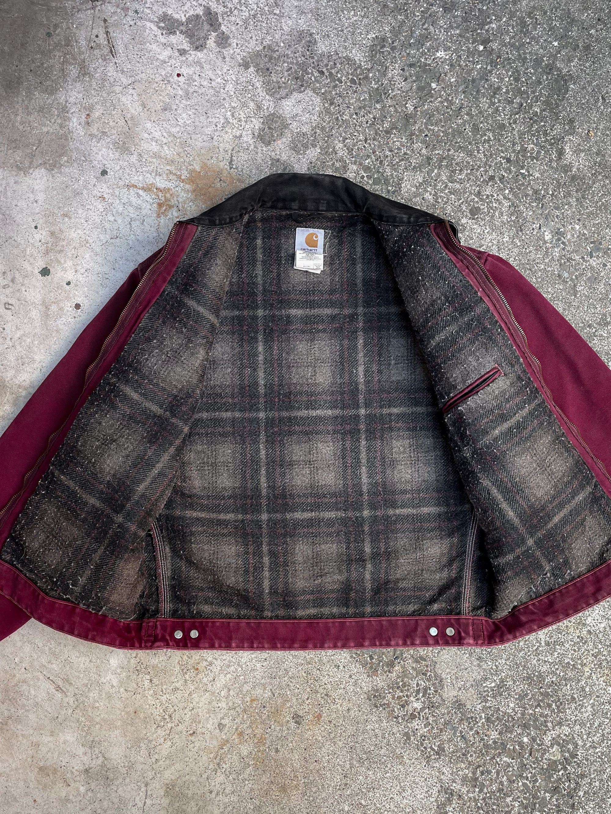 1990s Carhartt Faded Crimson Red Lined Work Jacket (M)