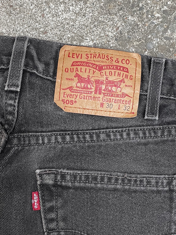 Vintage Levi’s Faded Black 505 Released Hem (29X32)