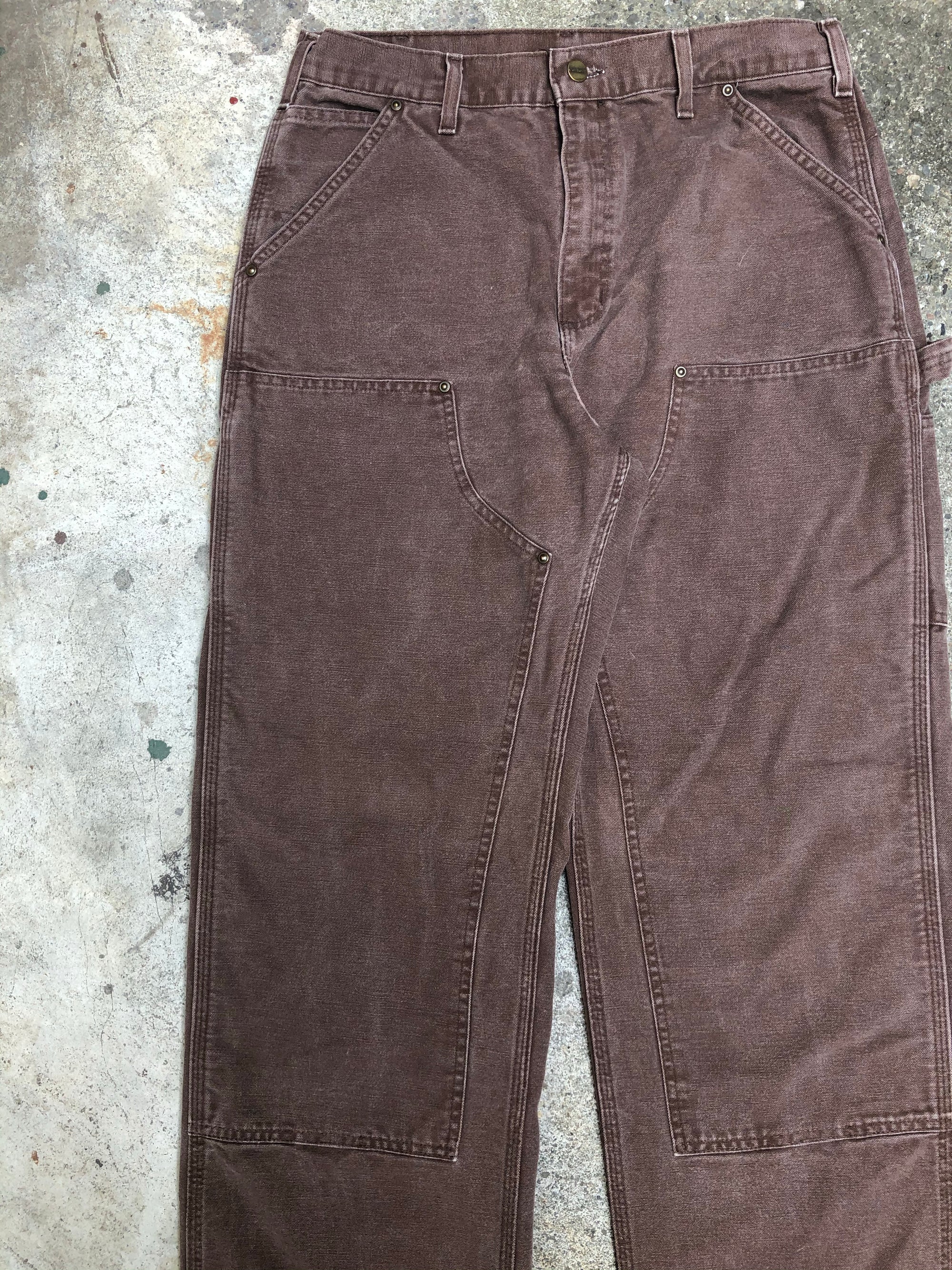 Carhartt B136 Dark Brown Double Front Knee Work Pants (32X33)