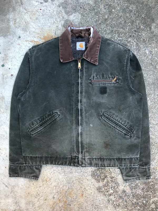 1990s Carhartt Faded Moss Green Lined Work Jacket