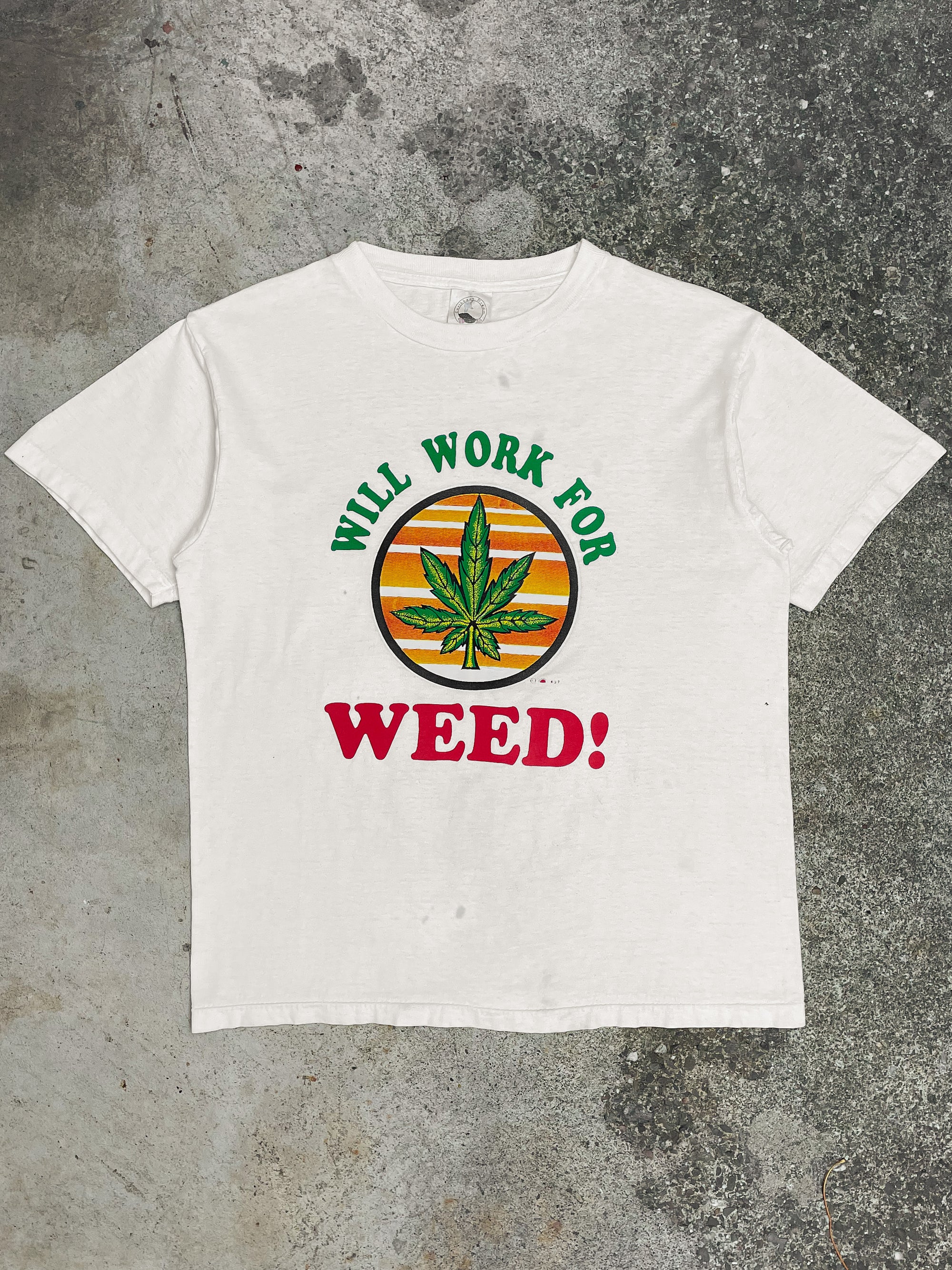 1990s “Will Work For Weed!” Tee (M)