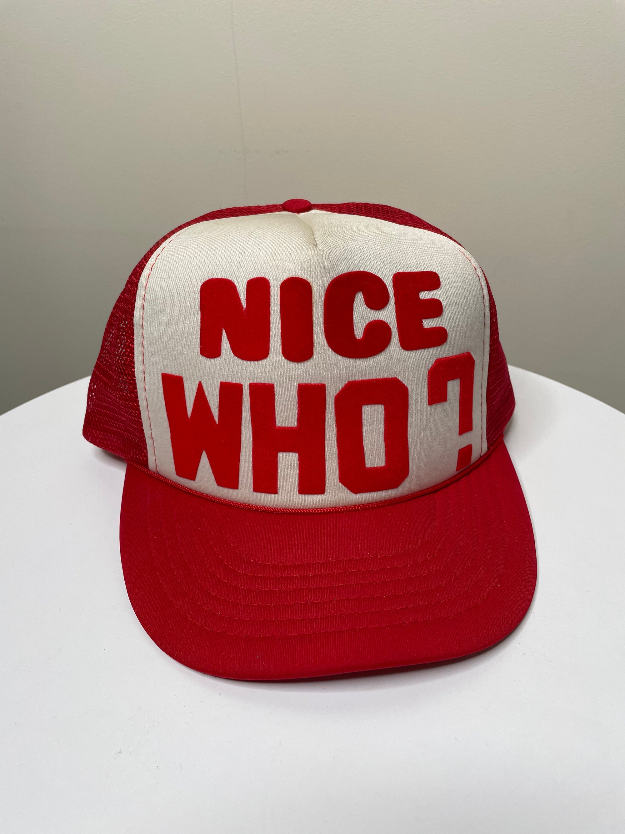 1990s “Nice Who?” Felt Trucker Hat