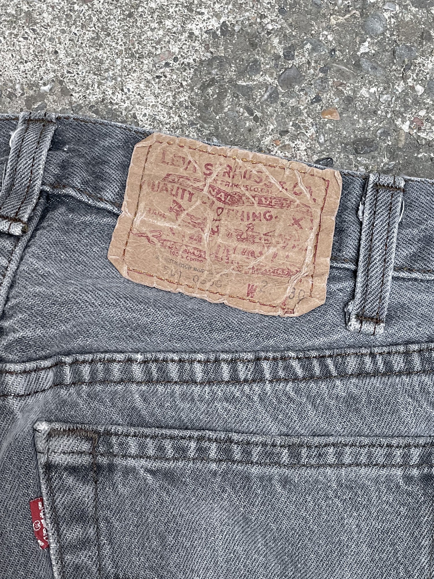 1980s Levi’s Painted Faded Grey 501 Released Hem (26X30)