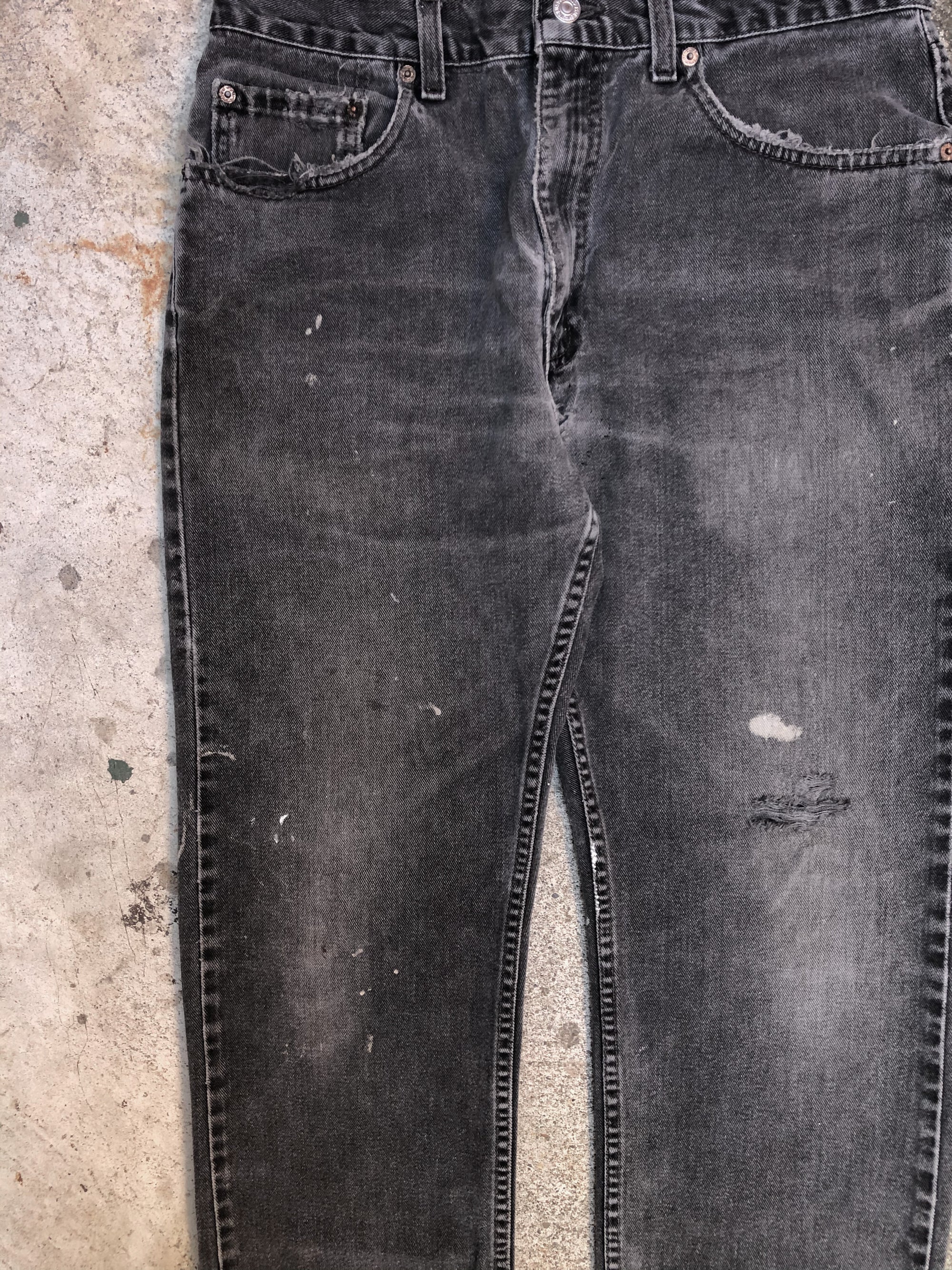 1990s Levis Repaired Paint Faded Black 505 (32X29)