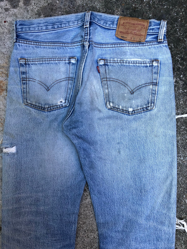 1990s Levis Thrashed Faded Blue 501XX (31X30)