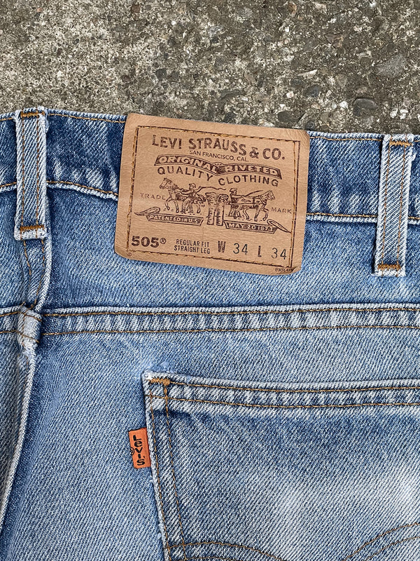 1990s Orange Tab Levi’s Faded Blue 505 (33X33)