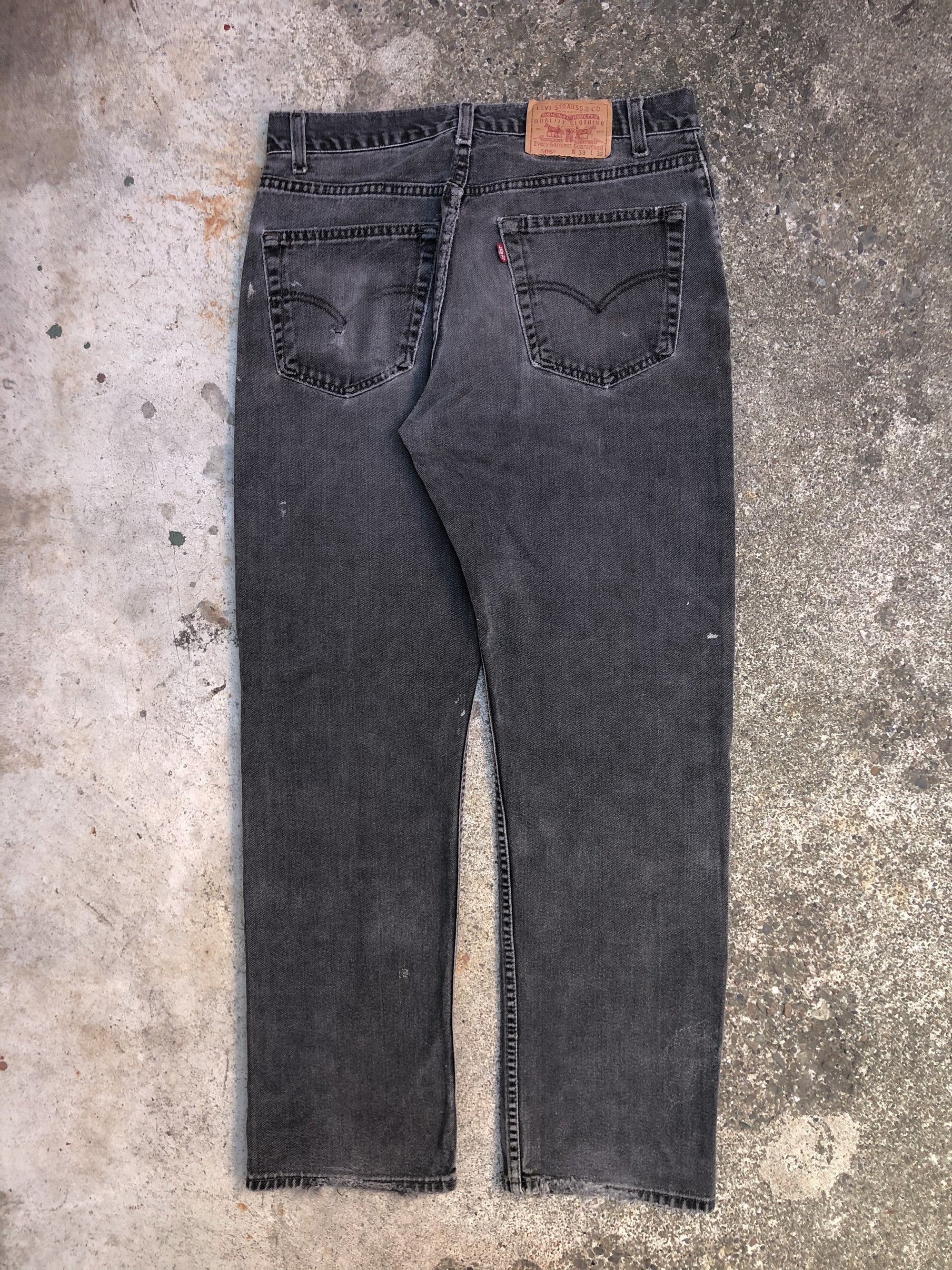 1990s Levis Repaired Paint Faded Black 505 (32X29)