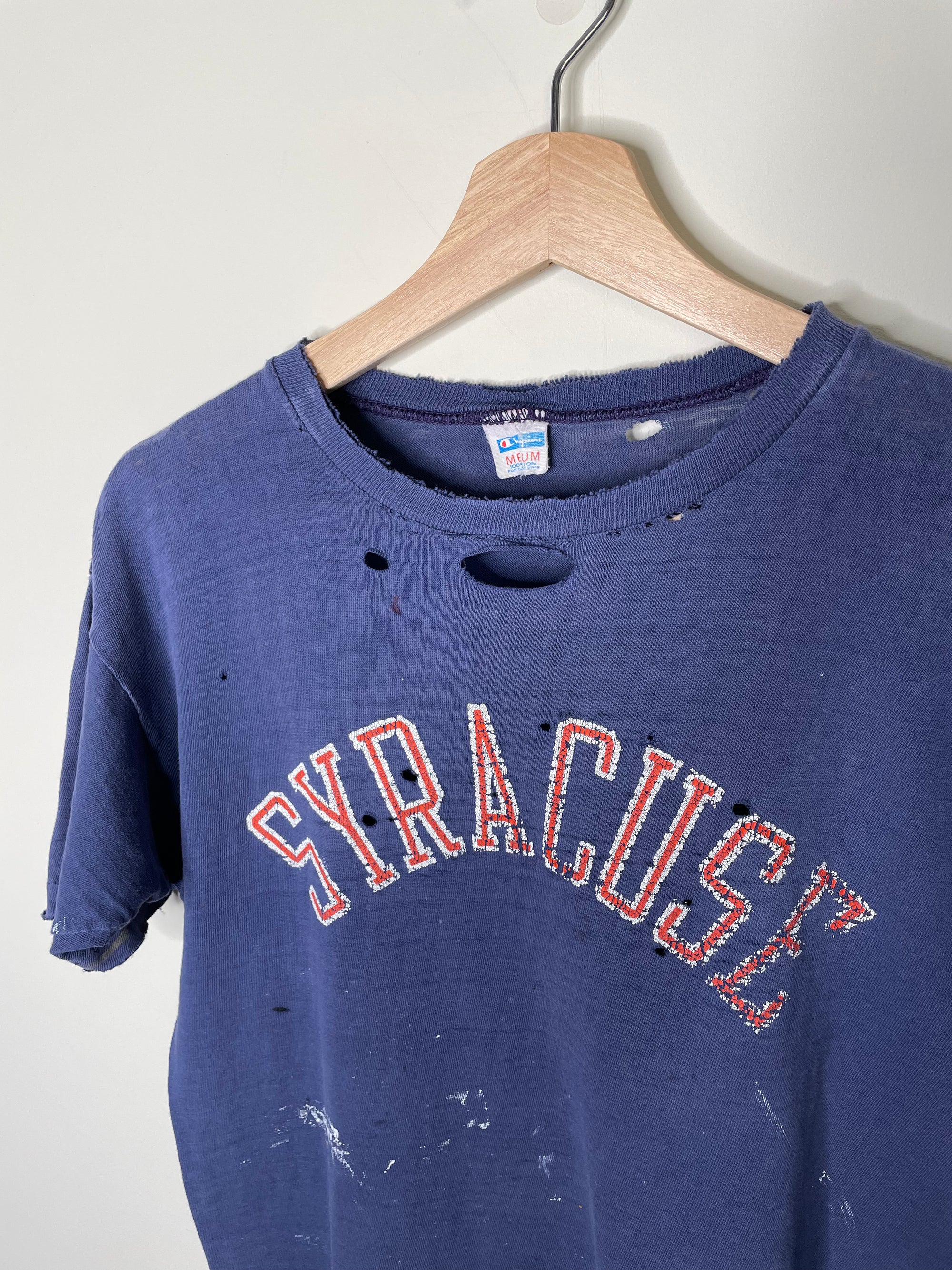 1970s Champion “Syracuse” Thrashed Single Stitched Tee (S)