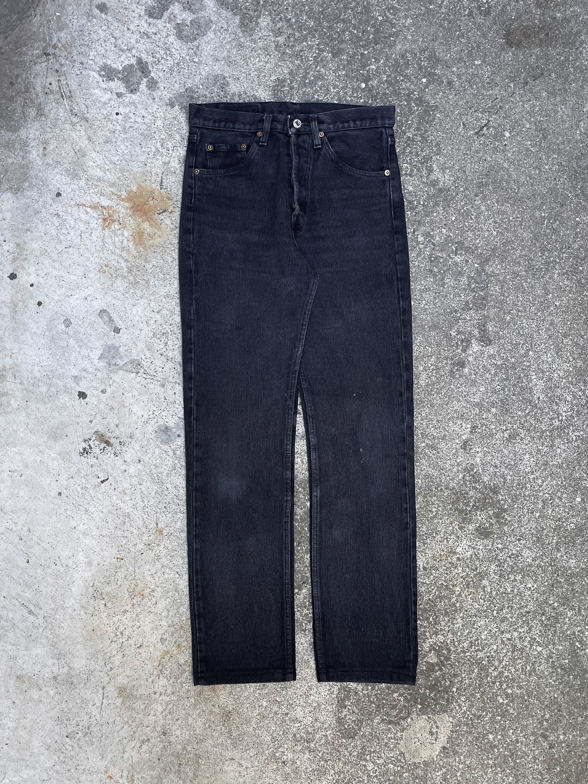1990s Levi’s Faded Blue Black Pique Cotton Twill 501 (27X28)