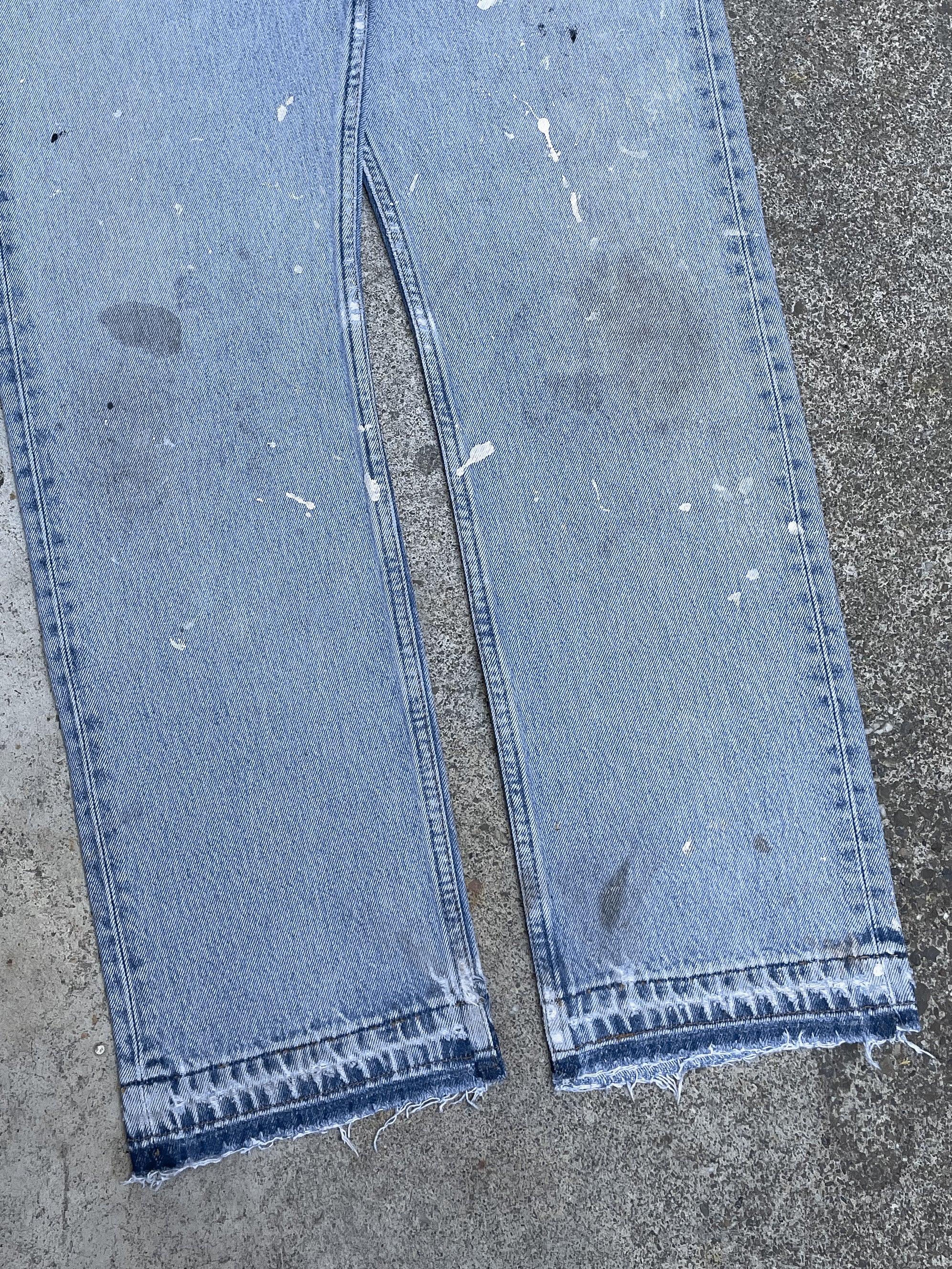 Vintage Levi’s Painted Faded Blue 501 Released Hem (31X29)