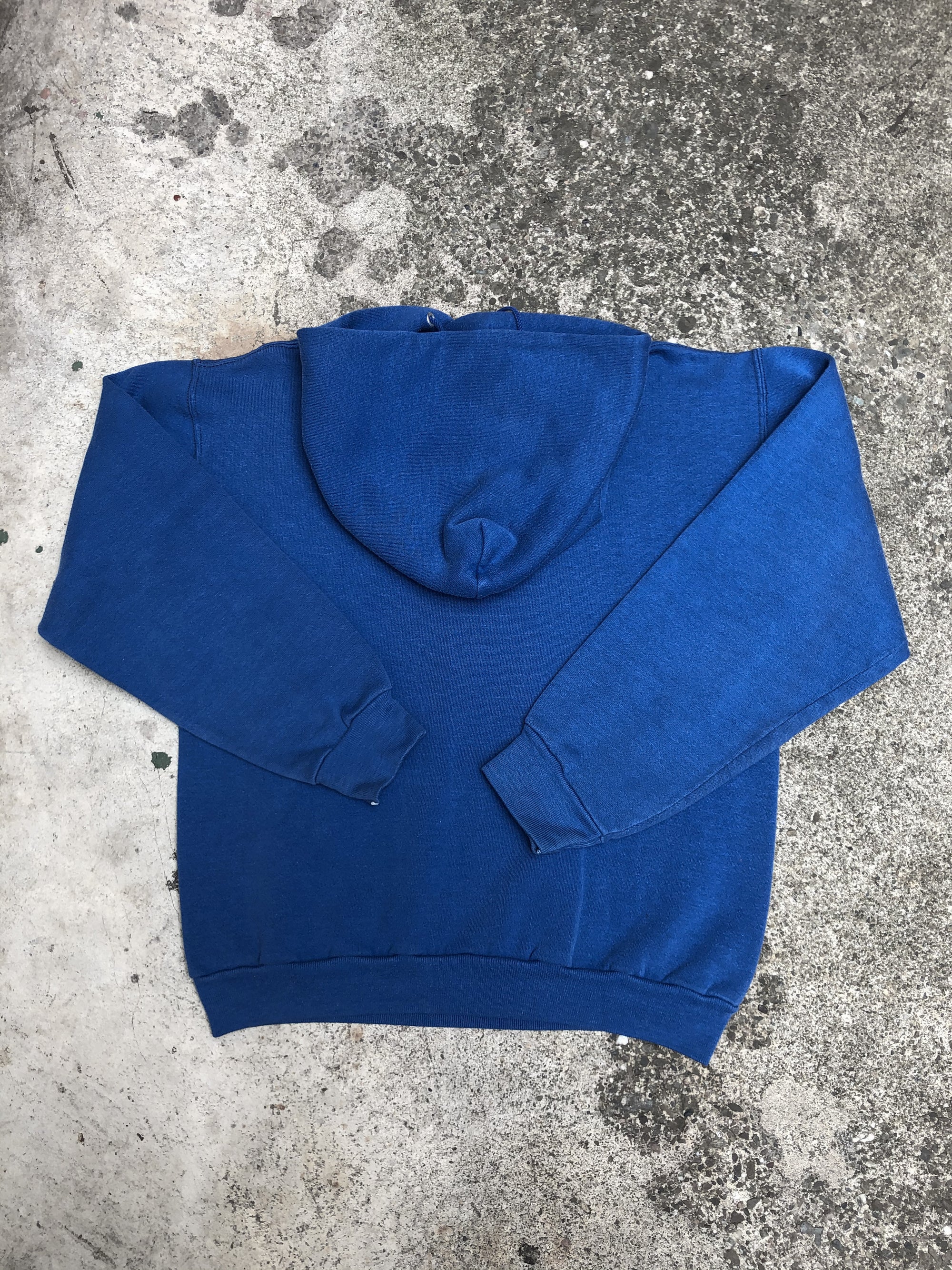 1970s Russell Faded Blue Blank Hoodie (S/M)
