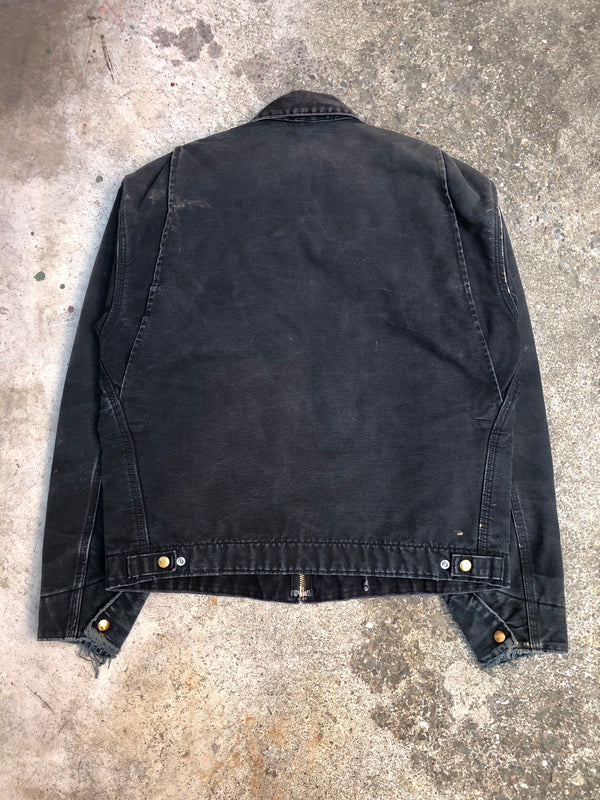 1990s Carhartt Faded Black Lined Work Jacket