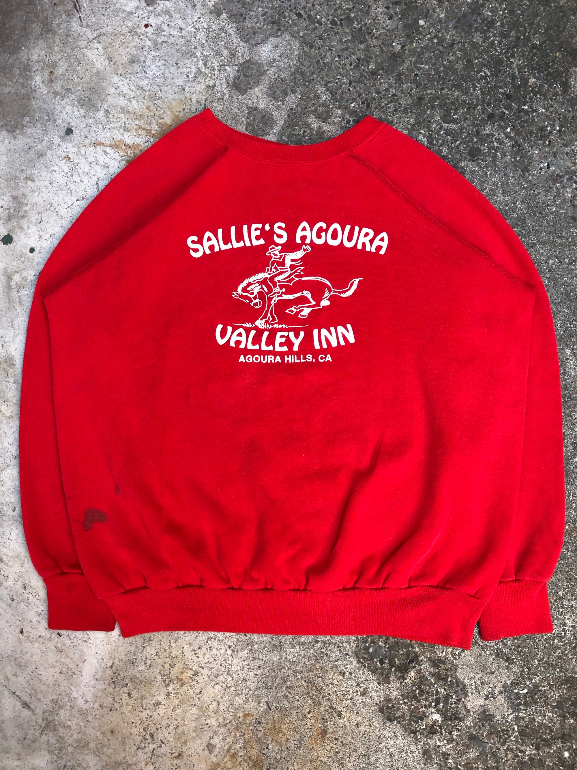1990s Red “Sallie’s Aguora Valley Inn” Raglan Sweatshirt