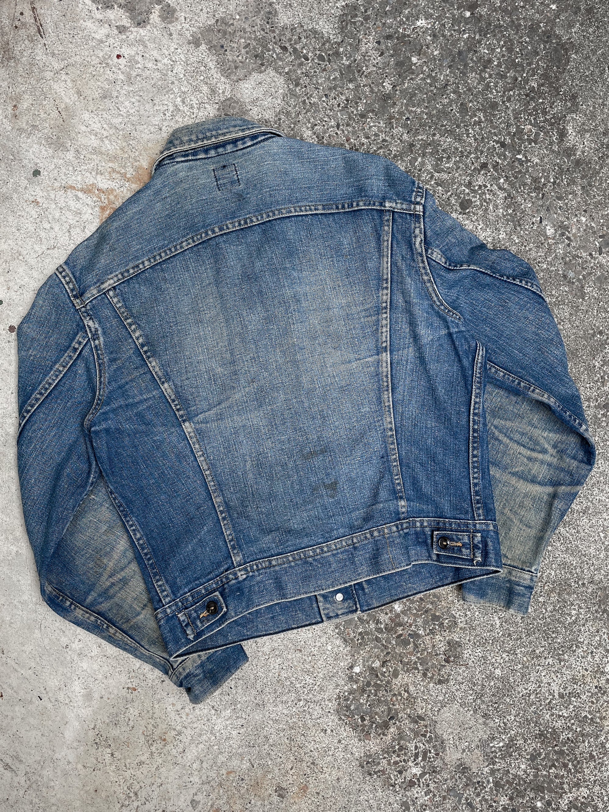 1970s Lee Faded Dark Wash Blue Denim Jacket