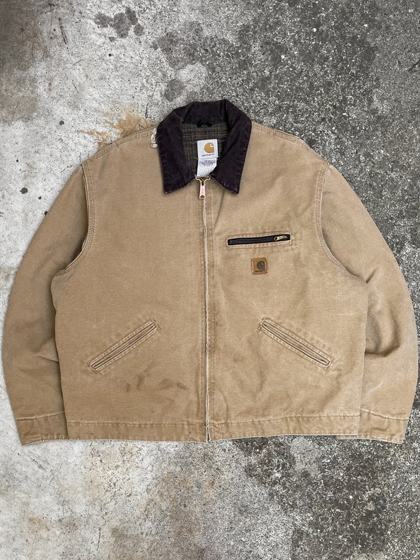 Carhartt Faded Camel Brown Lined Work Jacket (XL)