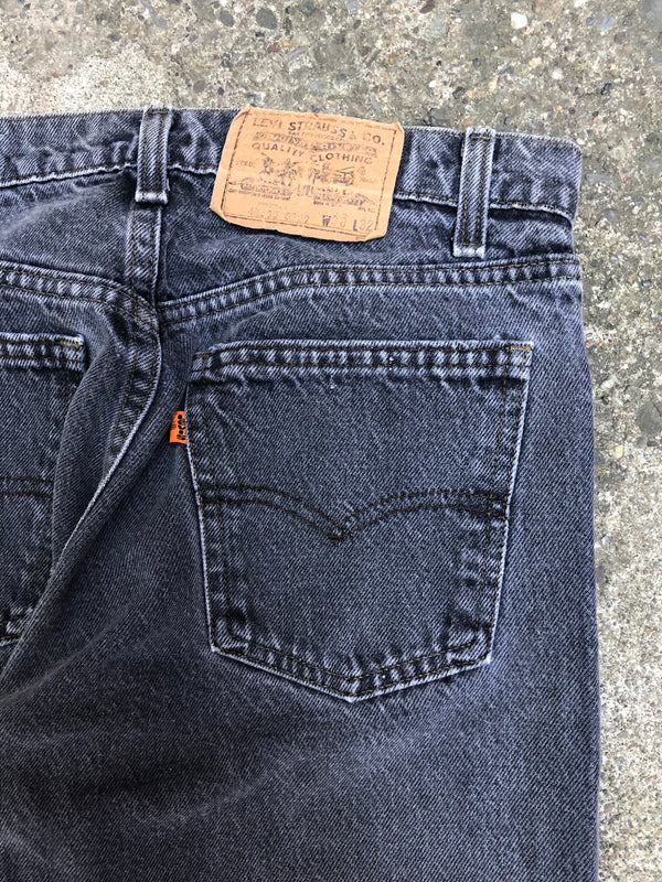 1980s Orange Tab Levis 505 Worn In Grey (29X30)