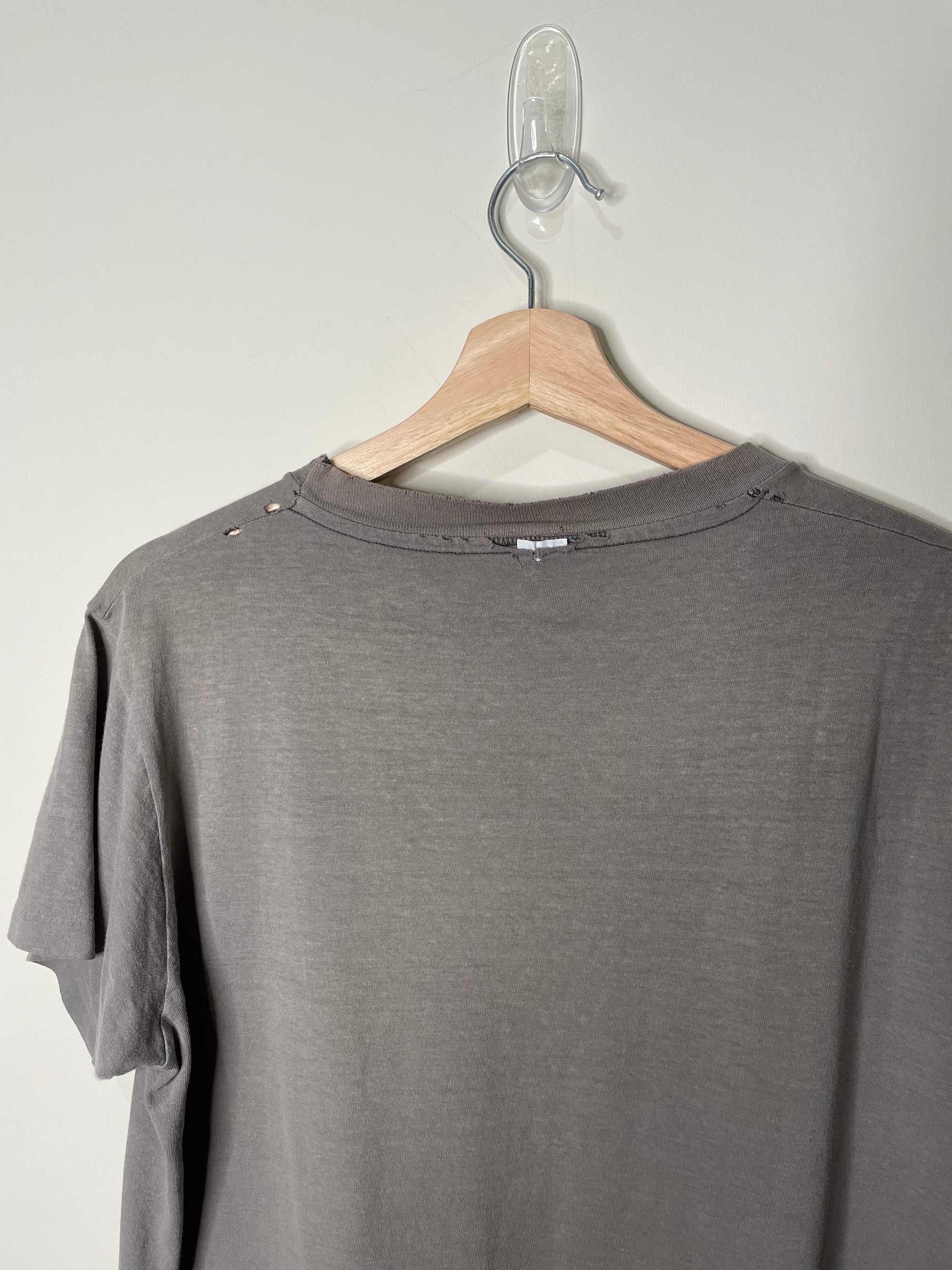 1980s Faded Grey Single Stitched Pocket Tee (M)