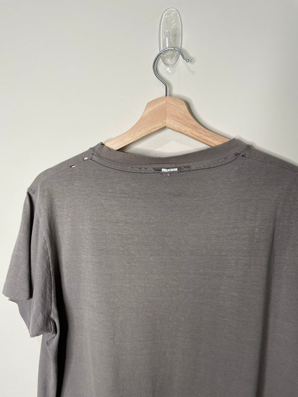 1980s Faded Grey Single Stitched Pocket Tee (M)