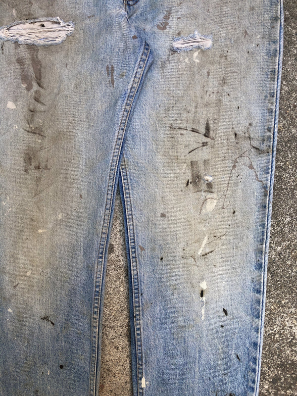 1990s Levis Painted Faded Dirty Wash Blue 506 (31X32)