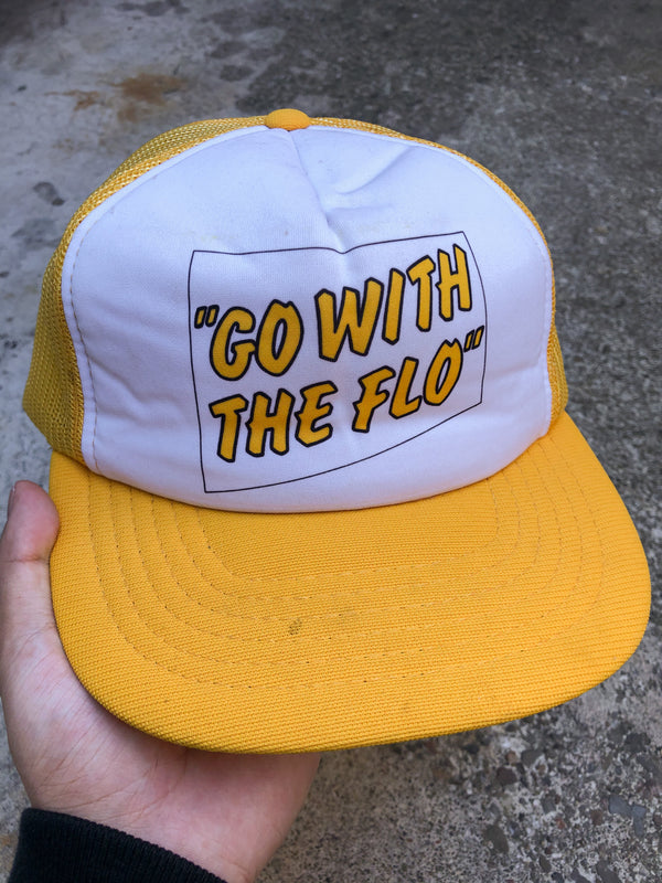 1990s Yellow “Go With The Flo” Trucker Hat