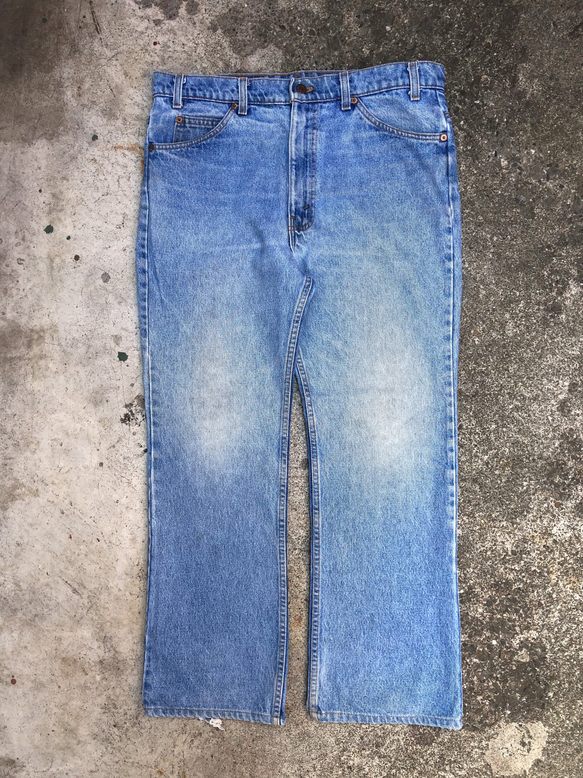 1990s Orange Tab Levis Faded Blue 517 (35X27)