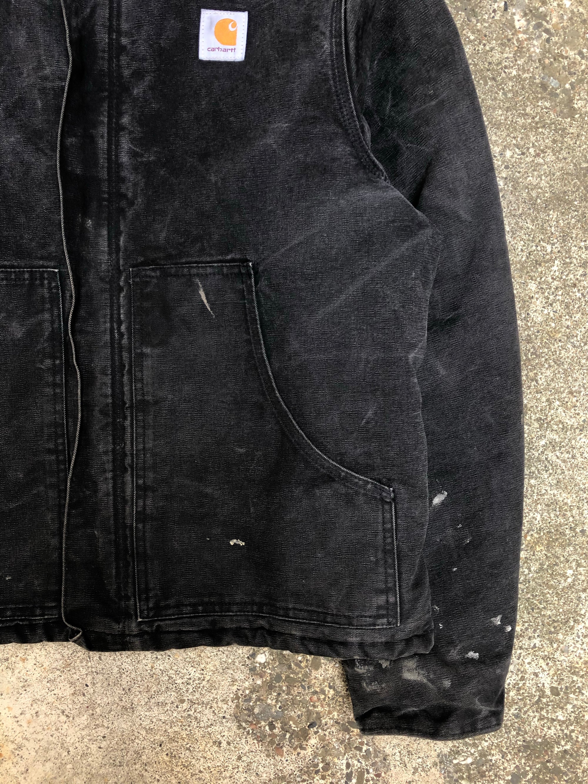 1990s Carhartt Faded Black Quilted Arctic Jacket (L)