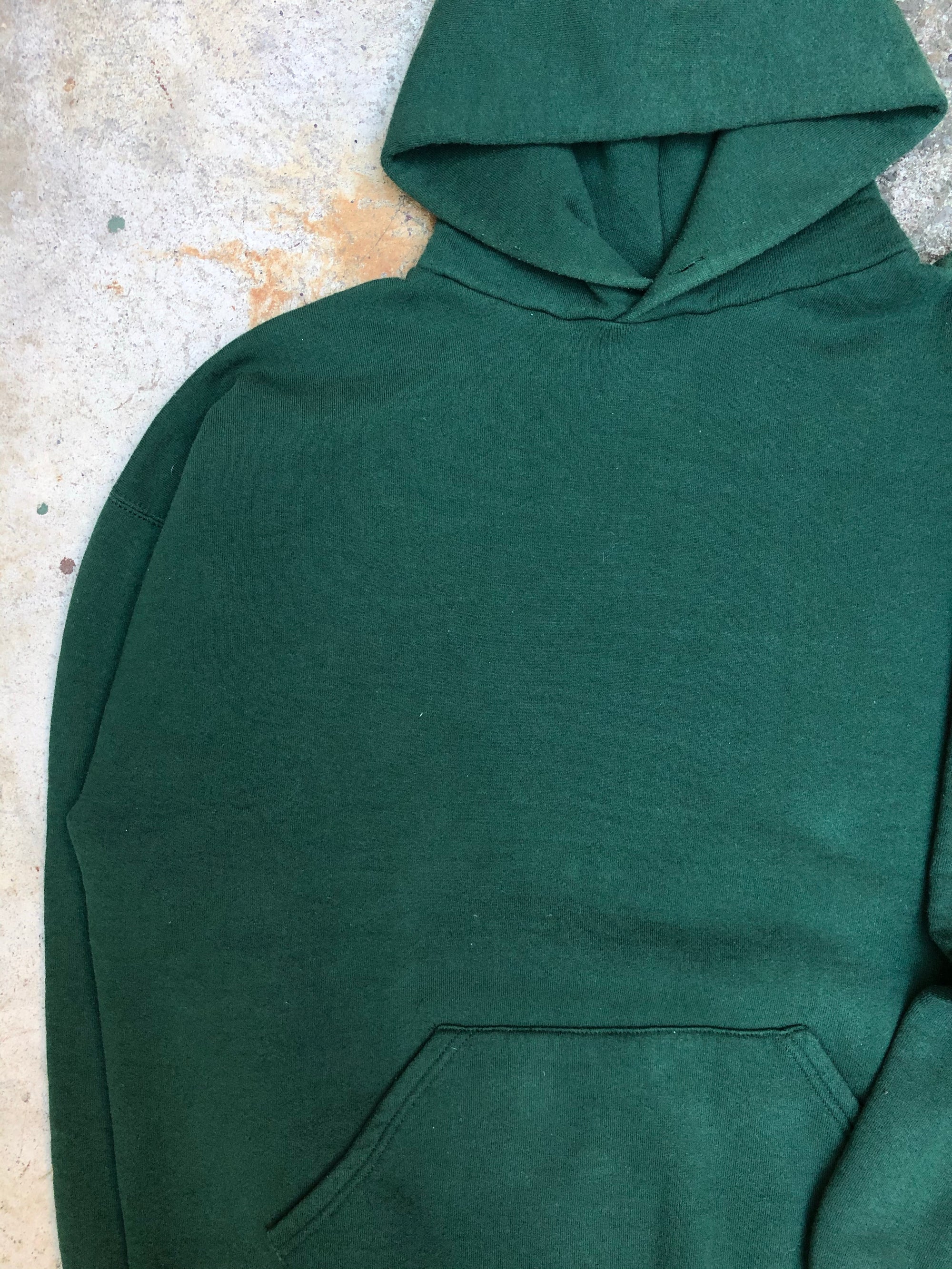 1990s Russell Faded Green Blank Hoodie