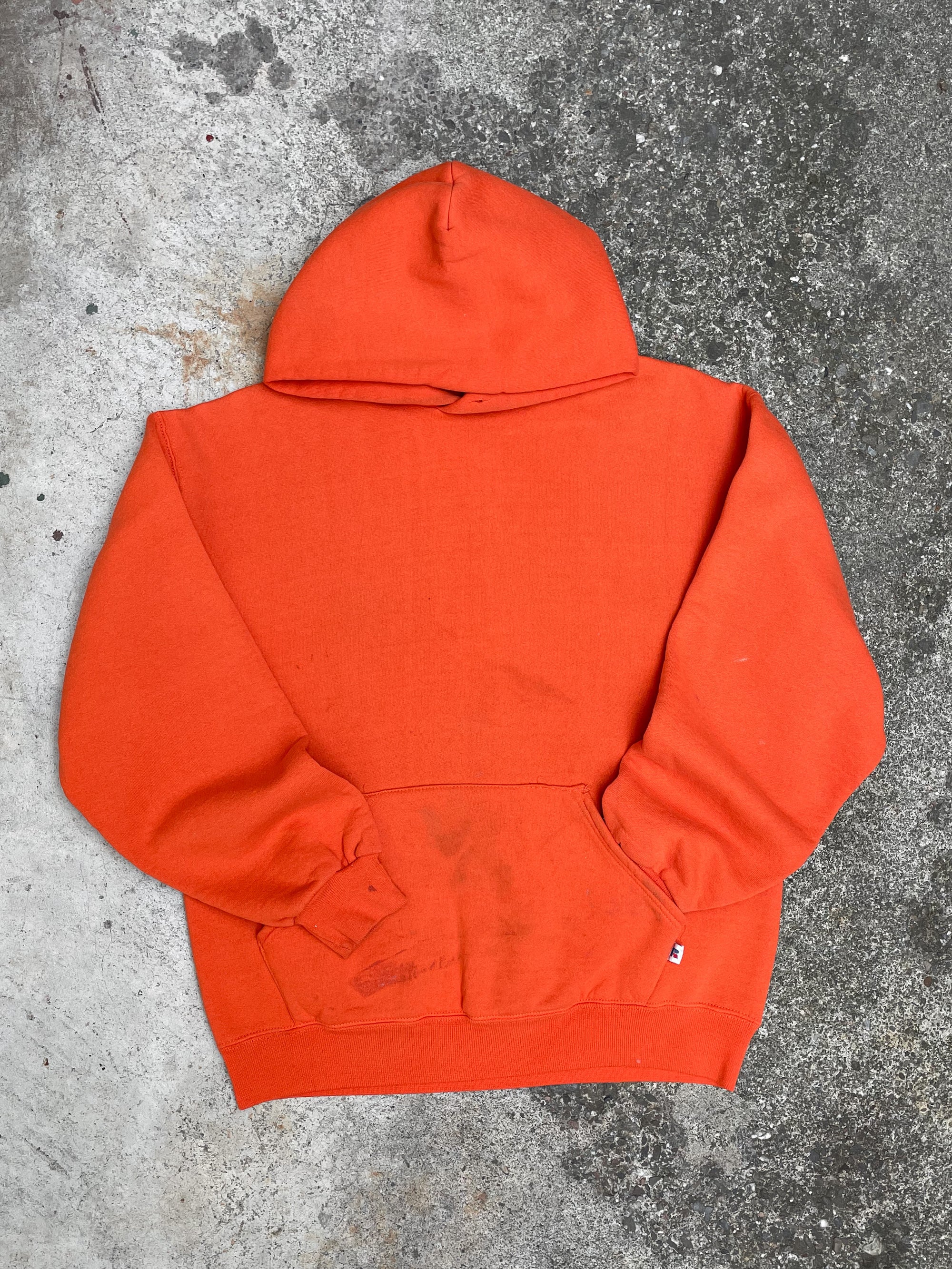 1990s Russell Orange Blank Hoodie