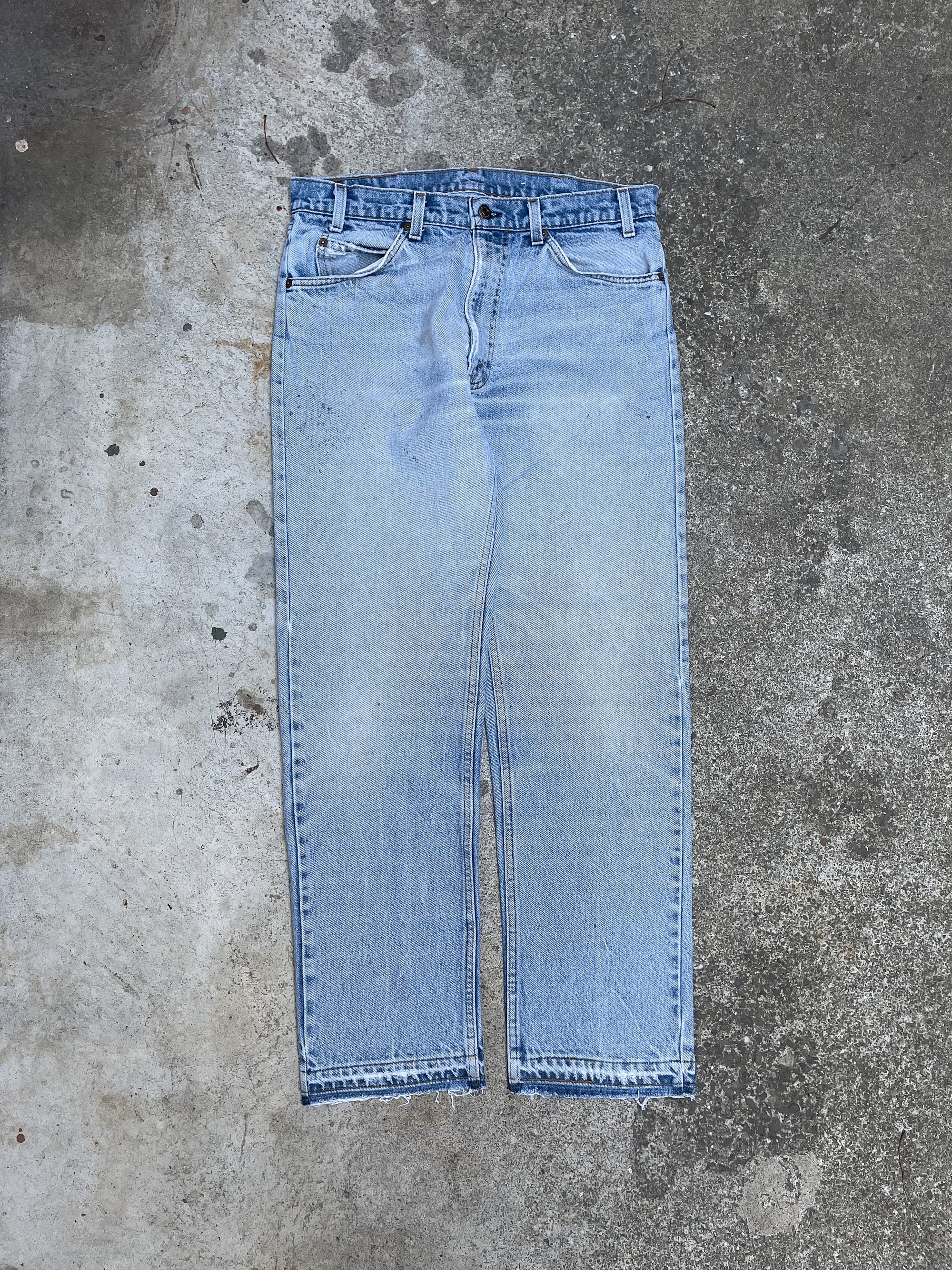 1980s Orange Tab Levi’s Faded Blue 505 Released Hem (33X29)