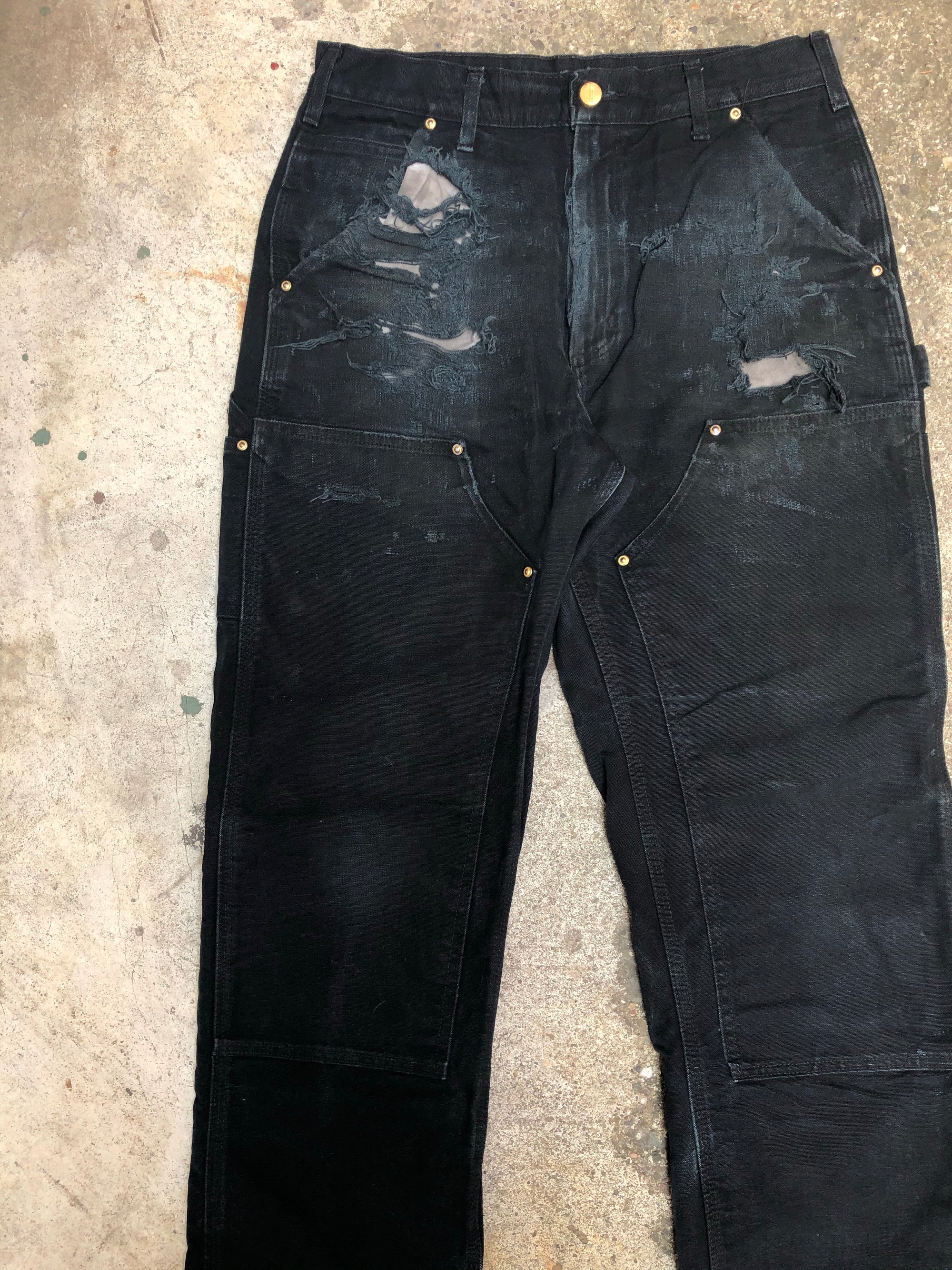 Carhartt B01 Black Double Front Knee Work Pants (31X29)