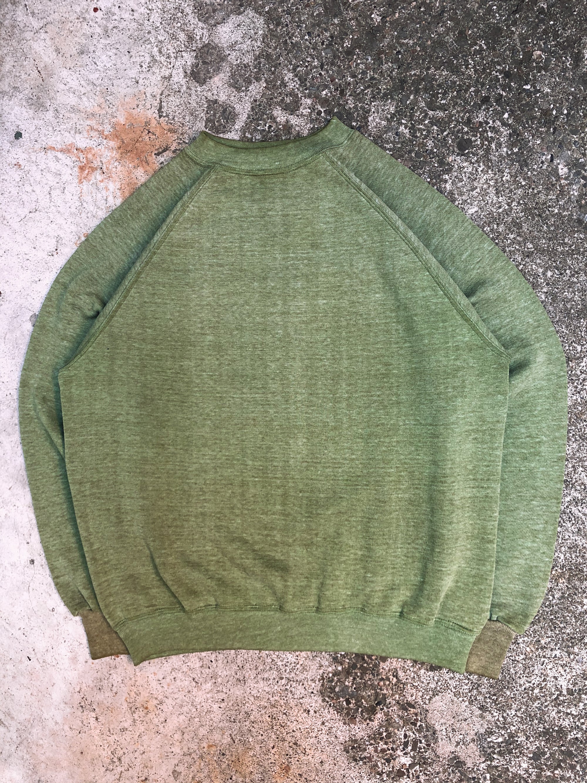 1960s Faded Green Blank Raglan Sweatshirt