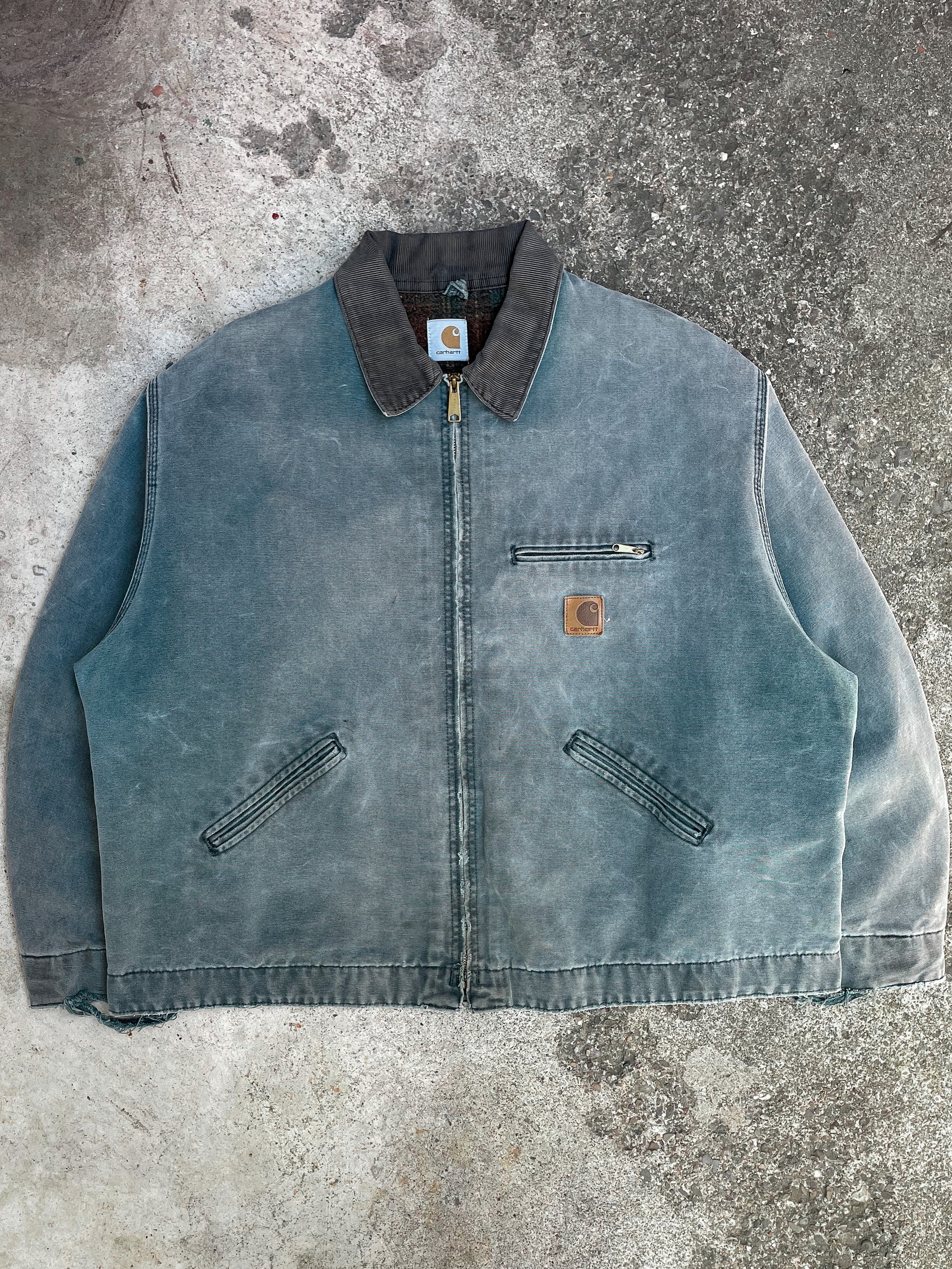 1990s Carhartt Faded Hunter Green Lined Work Jacket (XXXL)