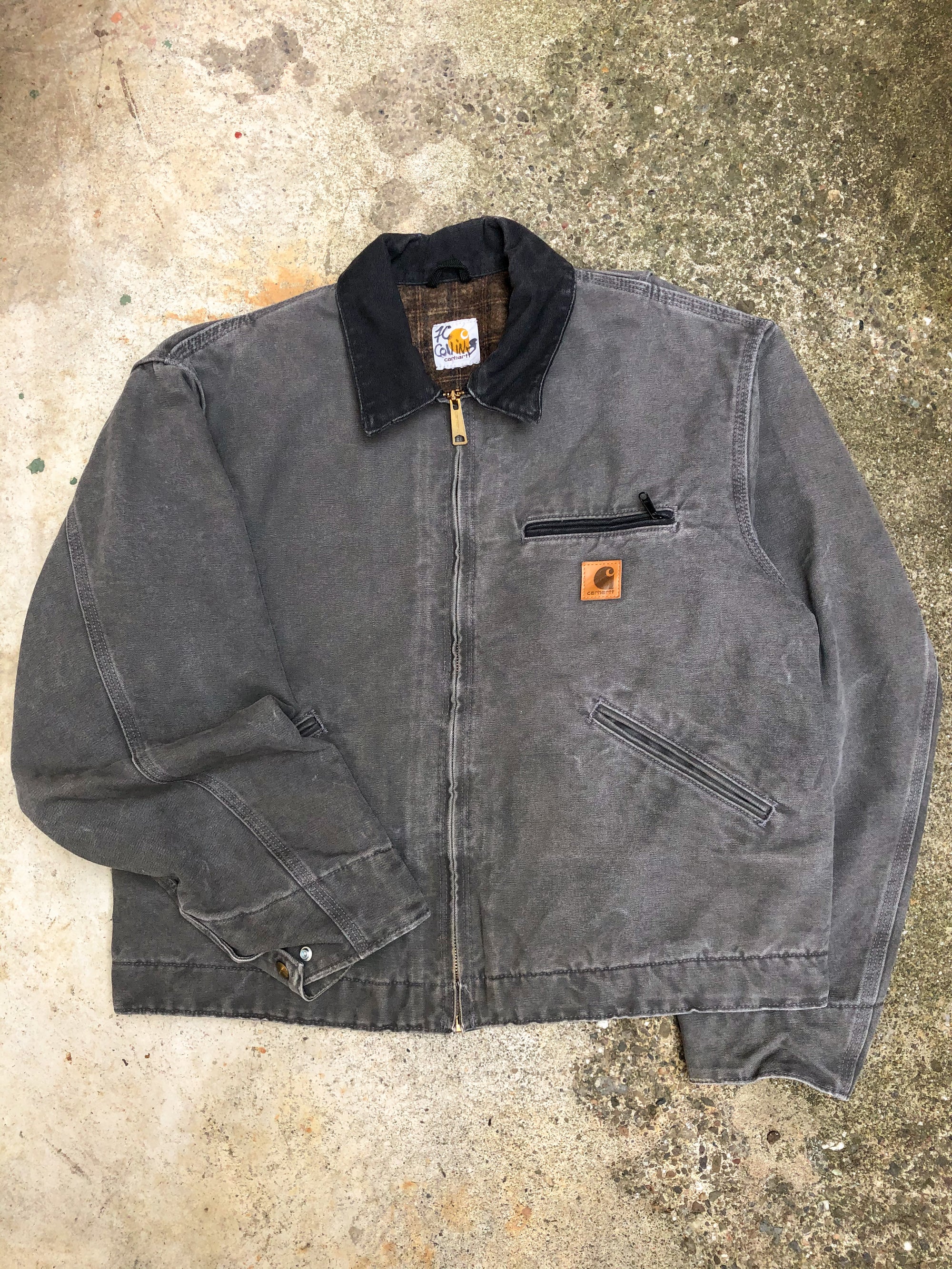 1990s Carhartt Cement Grey Lined Work Jacket (M/L)