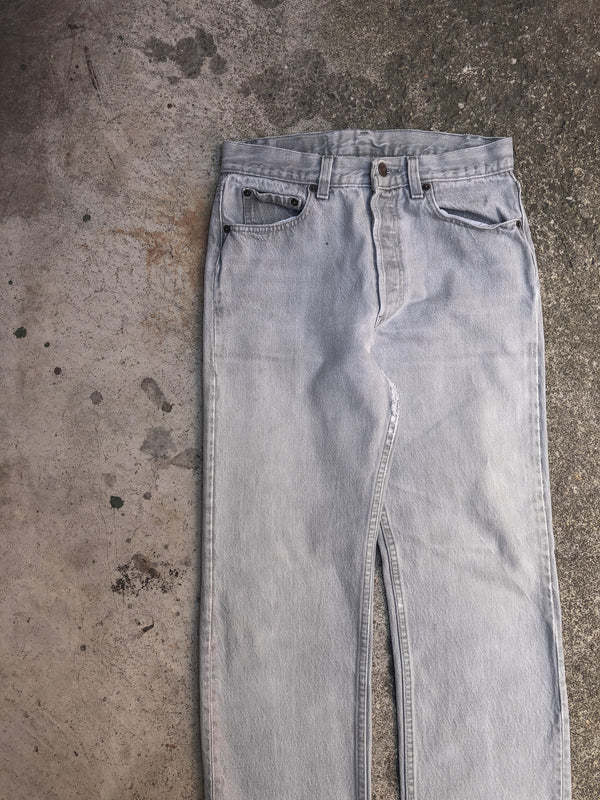 1980s Levis Repaired Faded Mist Grey 501 (28X30)