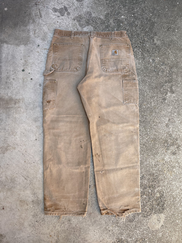 Carhartt B01 Tan Double Front Knee Work Pants (33X28)