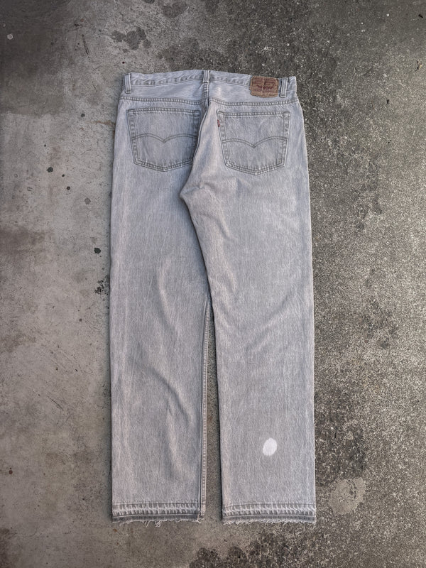 1980s Levis Faded Grey 501 Released Hem (36X31)