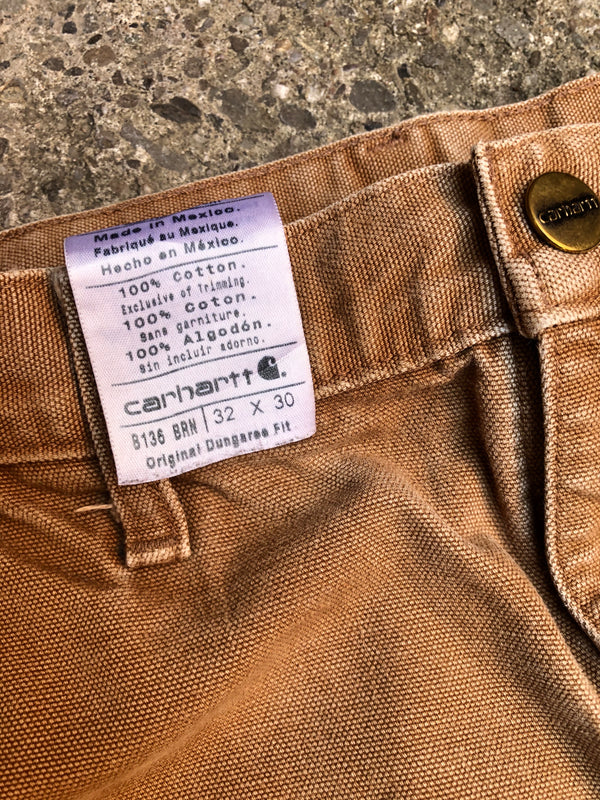 Carhartt B136 Tan Double Front Knee Work Pants (32X29)