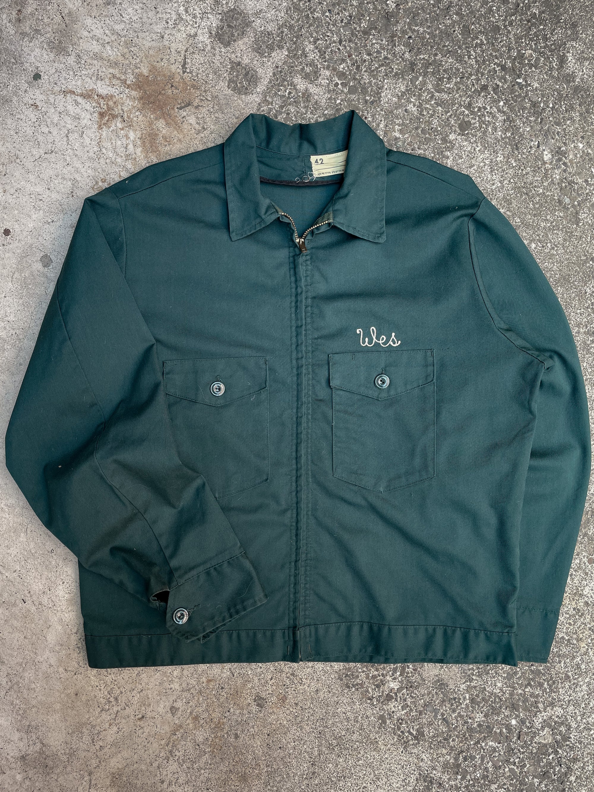 1980s Evergreen Chain Stitch “MAFCA” Talon Zip Work Jacket