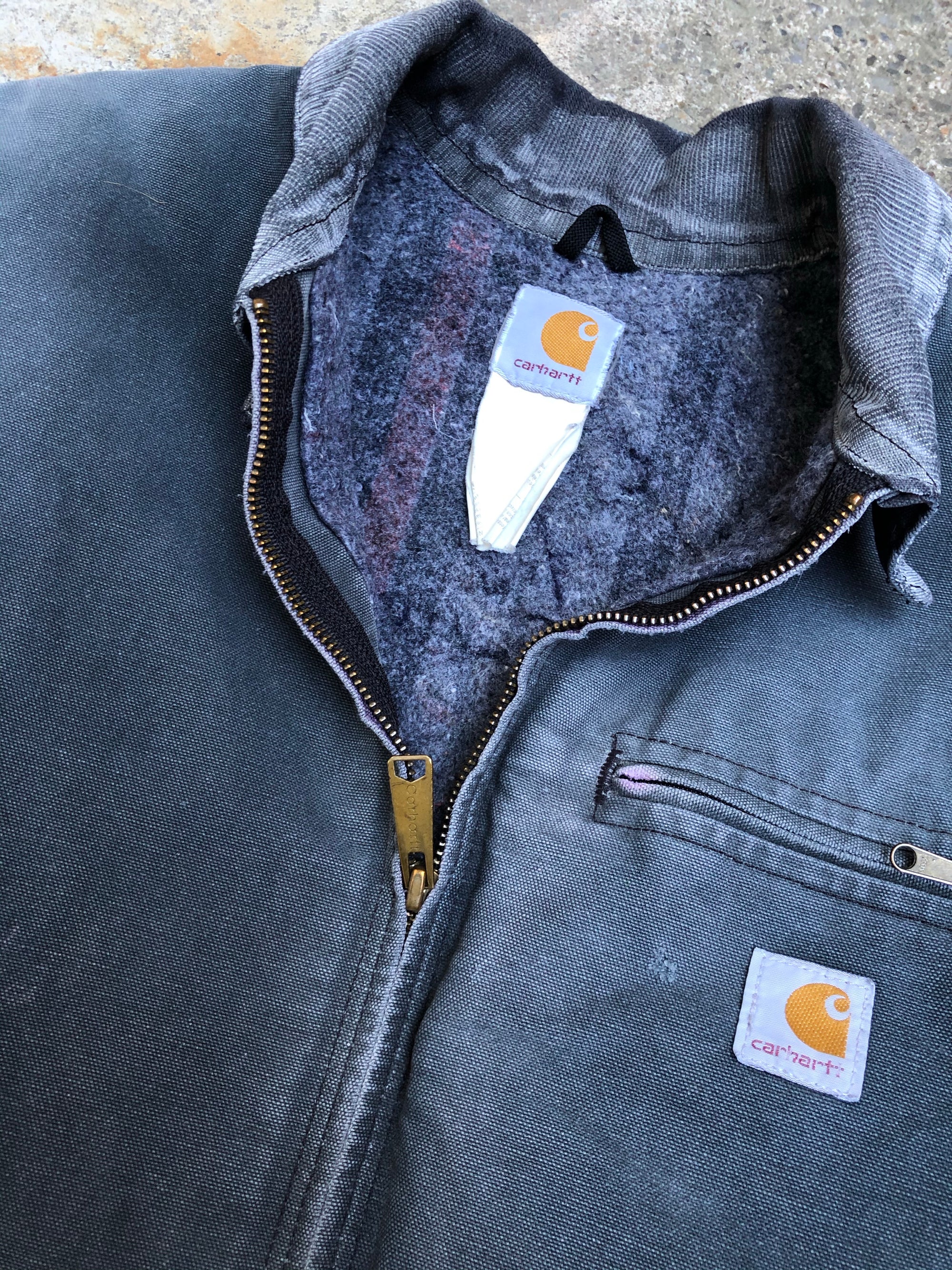 1990s Carhartt Shadow Black Lined Work Jacket