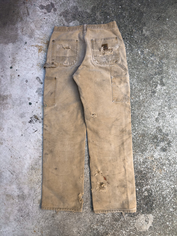 Carhartt B136 Tan Double Front Knee Work Pants (28X29)