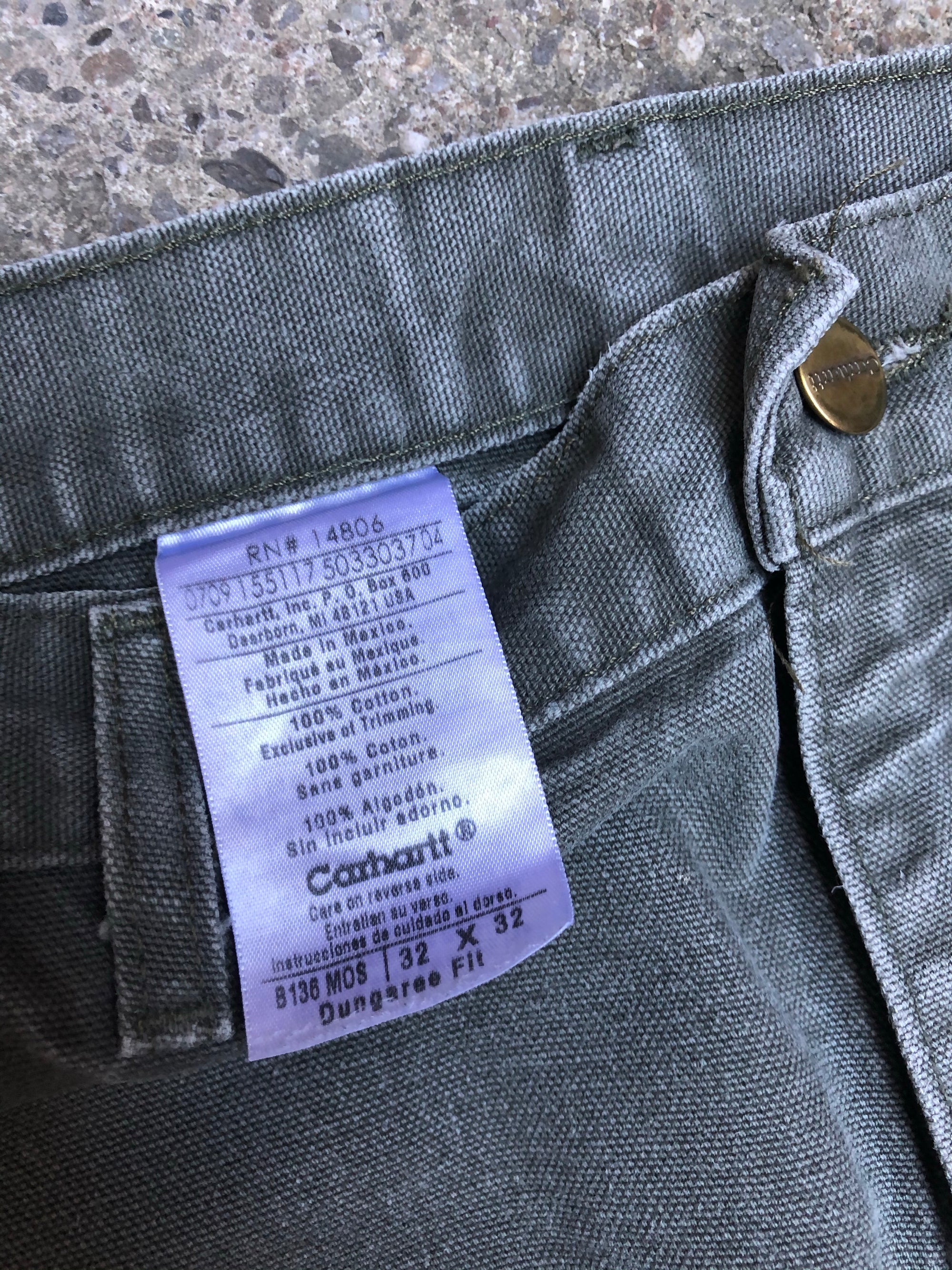 Carhartt B136 Moss Green Double Front Knee Work Pants (31X31)