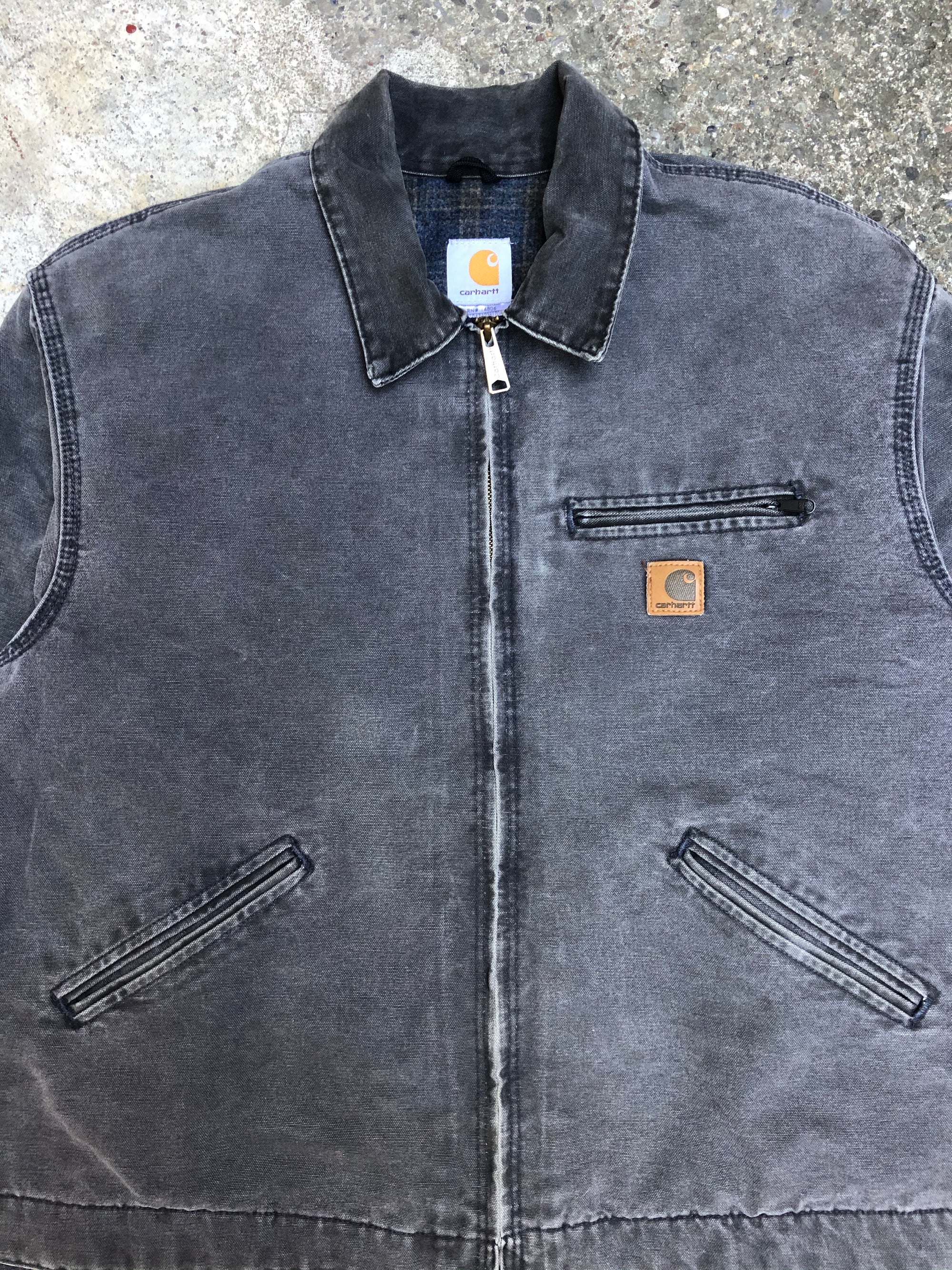 1990s Carhartt Faded Petrol Blue Lined Work Jacket (XL)